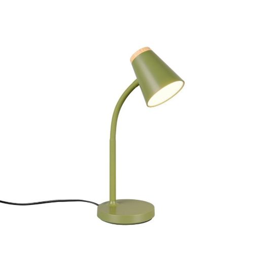 Lampada da scrivania led 4,5w 3000k per ufficio con braccio flessibile verde