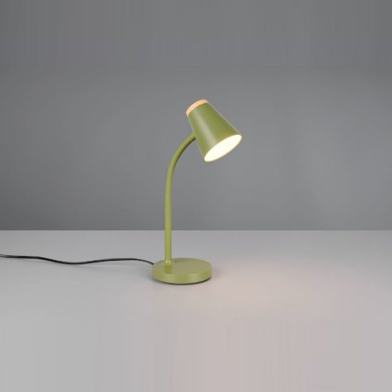 Lampada da scrivania led 4,5w 3000k per ufficio con braccio flessibile verde