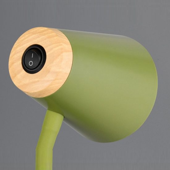 Lampada da scrivania led 4,5w 3000k per ufficio con braccio flessibile verde