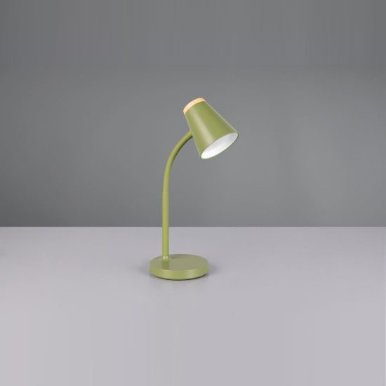 Lampada da scrivania led 4,5w 3000k per ufficio con braccio flessibile verde