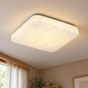 Plafoniera led 16w 4000k moderna quadrata bianca con diffusore effetto ghiaccio