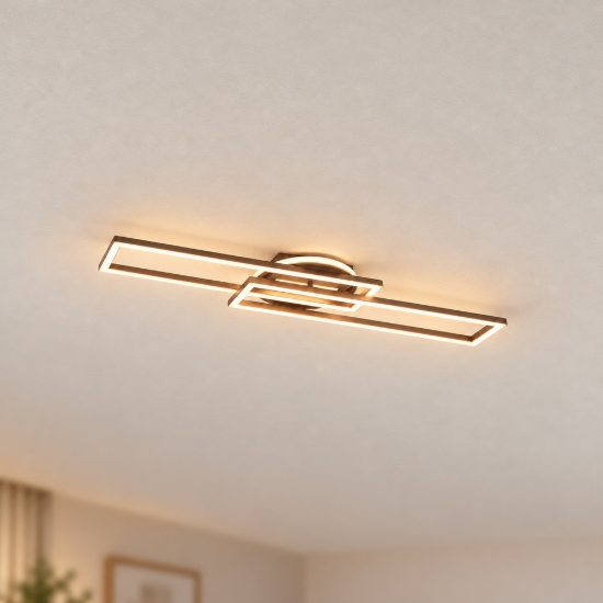 Plafoniera led 30w cct 2700k 6000k con telecomando a elementi orientabili nichel opaco