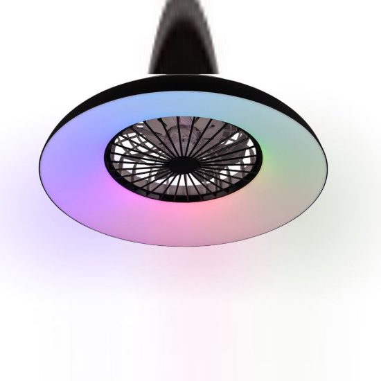 Ventilatore da soffitto con luce led 34w cct 2700k 6500k rgb con telecomando nero