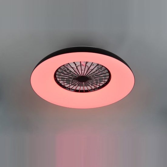 Ventilatore da soffitto con luce led 34w cct 2700k 6500k rgb con telecomando nero