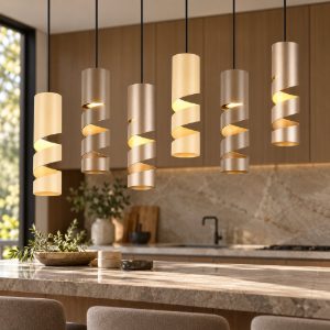 Lampadario a sospensione con 6 pendenti per tavolo da pranzo multicolor