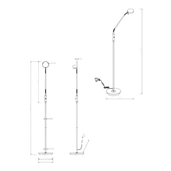 Piantana da terra per ufficio bianca led 12w cct 2300k 3000k 4000k dimmerabile