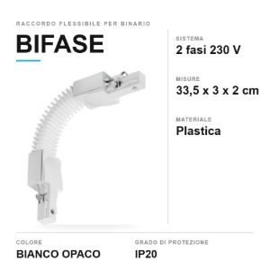Raccordo flessibile per binario bifase bianco