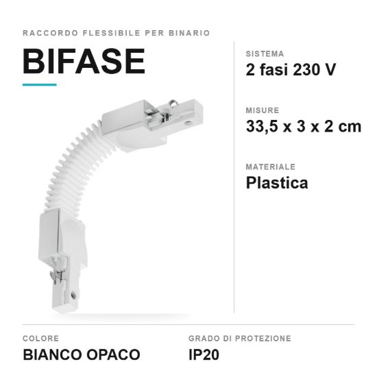 Raccordo flessibile per binario bifase bianco
