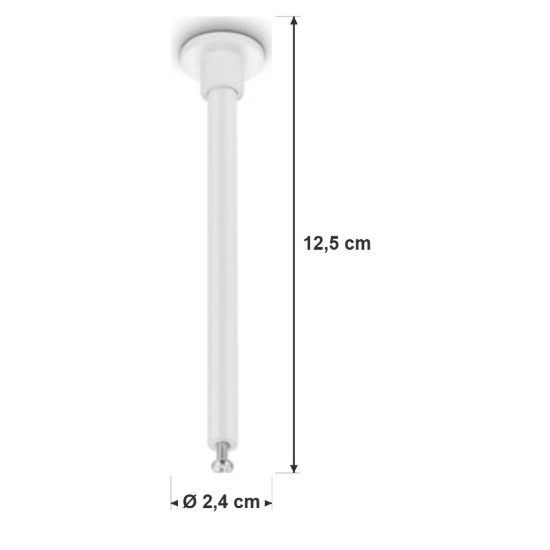 Kit 2 sospensioni a soffitto per binario bifase 12,5cm bianco