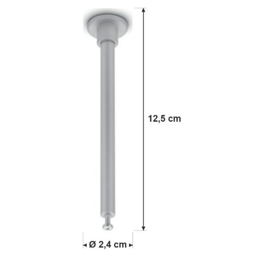 Kit 2 sospensioni a soffitto per binario bifase 12,5cm titanio