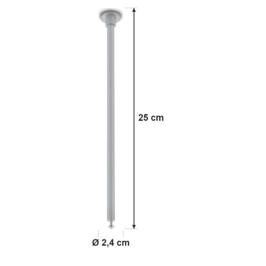 Kit 2 sospensioni lunghe a soffitto per binario bifase 25cm titanio