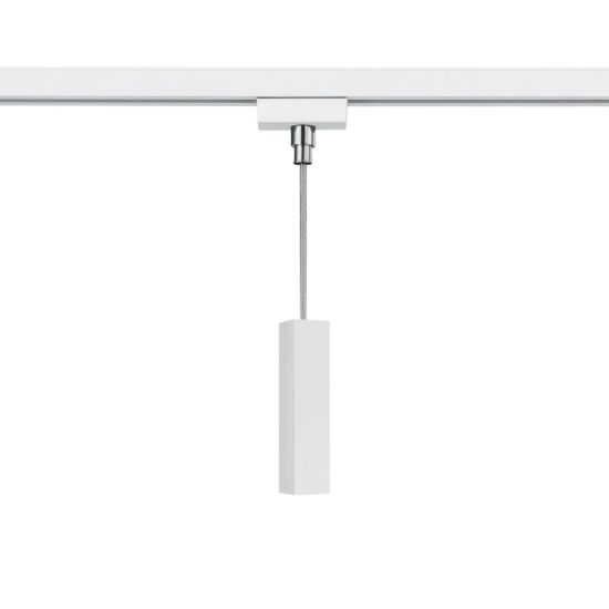 Innesto universale per lampade a sospensione su binario bifase bianco