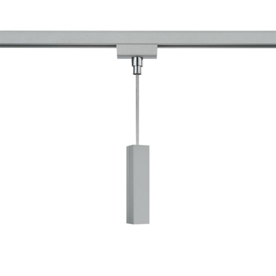 Innesto universale per lampade a sospensione su binario bifase titanio