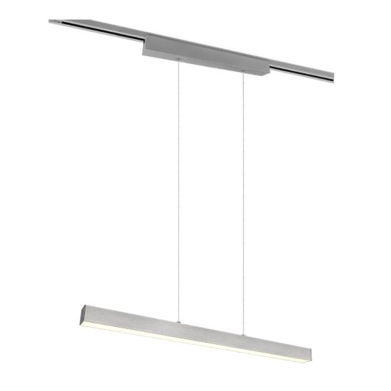 Lampada a sospensione per binario bifase led 29w 3000k bi-emissione lineare 90cm nichel opaco