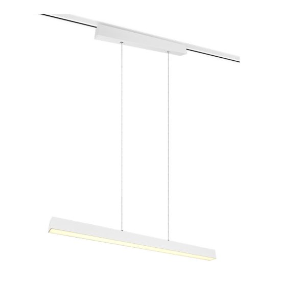 Lampada a sospensione per binario bifase led 29w 3000k bi-emissione lineare 90cm bianca