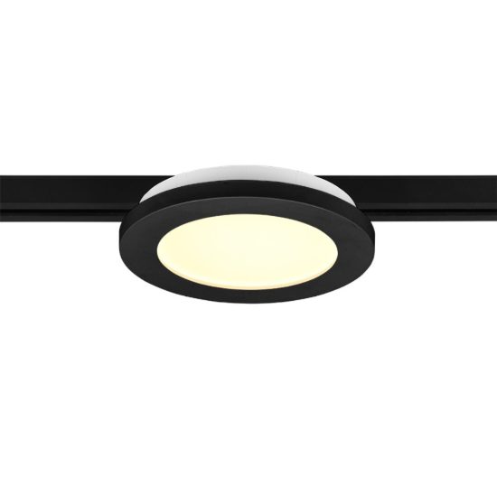 Faretto a disco per binario bifase led 9w 3000k con bordo nero
