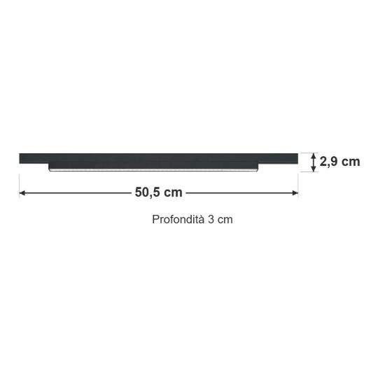 Faretto lineare per binario bifase led 6w 3000k nero