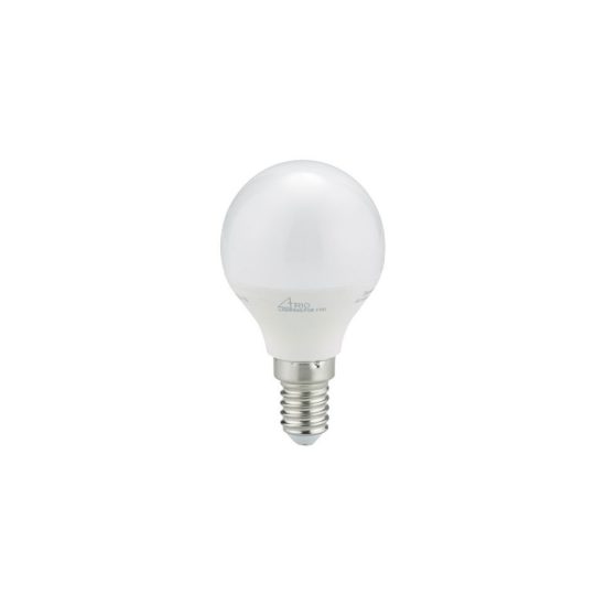 Lampadina e14 led 5w a sfera 3000k bianca dimmerabile confezione 10 pezzi