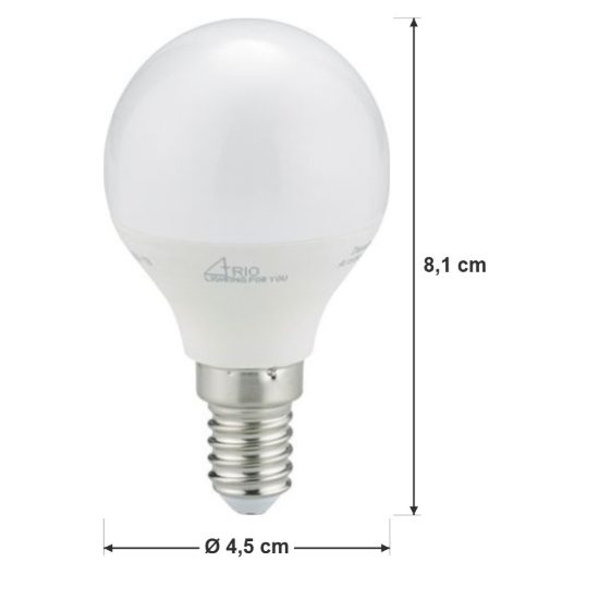 Lampadina e14 led 5w a sfera 3000k bianca dimmerabile confezione 10 pezzi