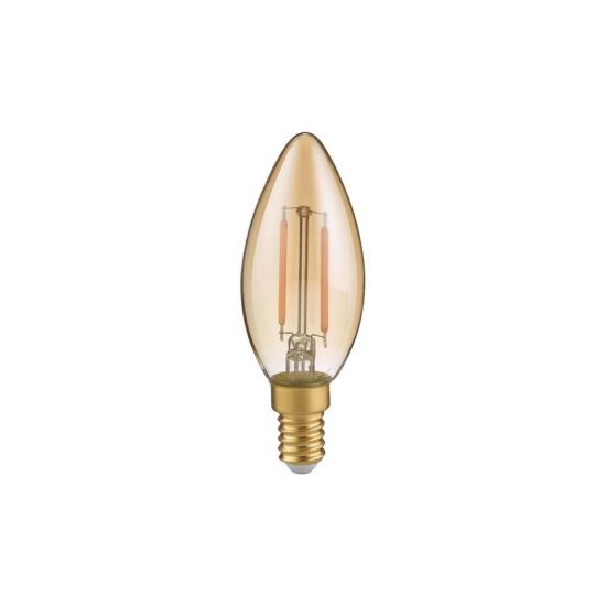 Lampadina e14 led 2w a oliva a filamento 2700k ambra confezione 3 pezzi