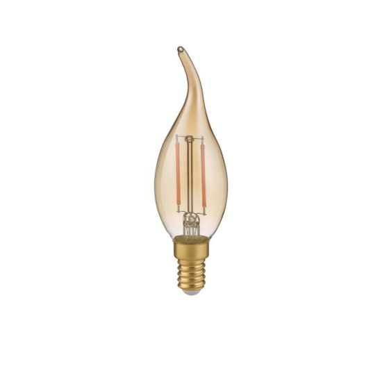 Lampadina led e14 a candela a filamento 2w 2700k ambra