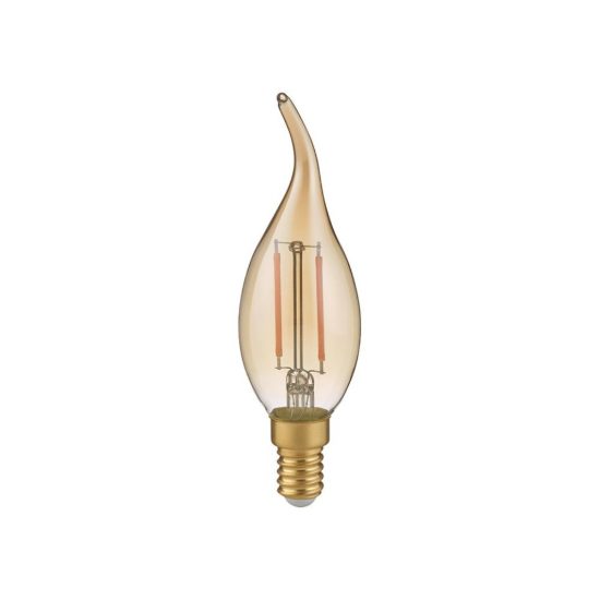 Lampadina e14 led 4w a candela a filamento 2700k ambra dimmerabile con interruttore