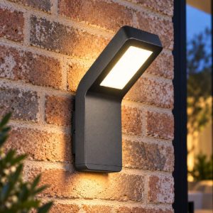 Applique da esterno led 10w 4000k ip44 antracite in alluminio pressofuso