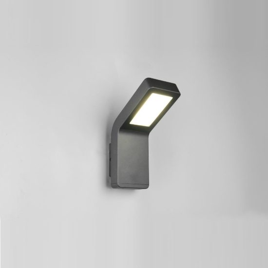 Applique da esterno led 10w 4000k ip44 antracite in alluminio pressofuso