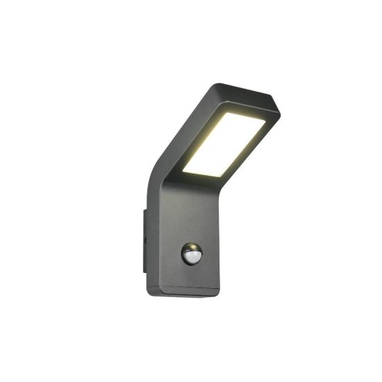 Applique da esterno led 10w 4000k con sensore di movimento ip44 antracite in alluminio pressofuso