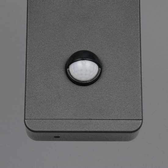 Applique da esterno led 10w 4000k con sensore di movimento ip44 antracite in alluminio pressofuso