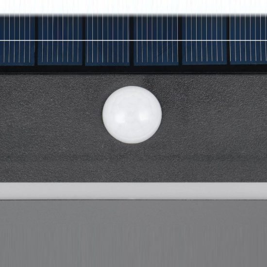 Applique da esterno solare led 8w 4000k con sensore di movimento ip44 bi-emissione nera