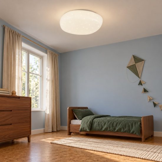 Plafoniera led 24w 4000k moderna bianca a forma di sasso effetto cielo stellato