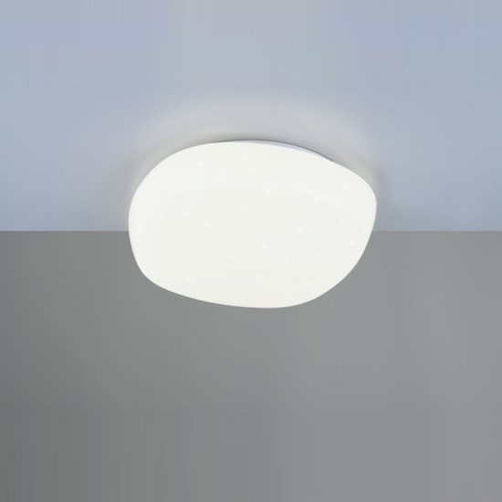 Plafoniera led 24w 4000k moderna bianca a forma di sasso effetto cielo stellato