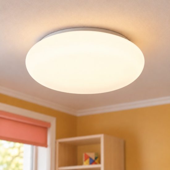 Plafoniera led 24w 4000k moderna bianca a forma di sasso con diffusore satinato
