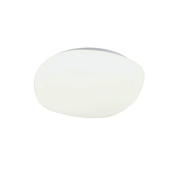 Plafoniera led 24w 4000k moderna bianca a forma di sasso con diffusore satinato