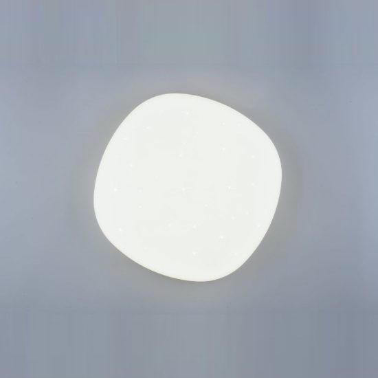 Plafoniera led 37w 4000k per soggiorno moderna bianca a forma di sasso effetto cielo stellato