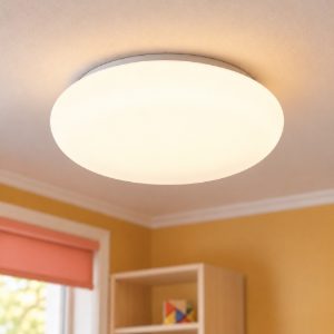 Plafoniera led 37w 4000k per soggiorno moderna bianca a forma di sasso con diffusore satinato