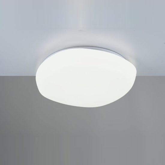 Plafoniera led 37w 4000k per soggiorno moderna bianca a forma di sasso con diffusore satinato