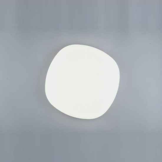 Plafoniera led 37w 4000k per soggiorno moderna bianca a forma di sasso con diffusore satinato