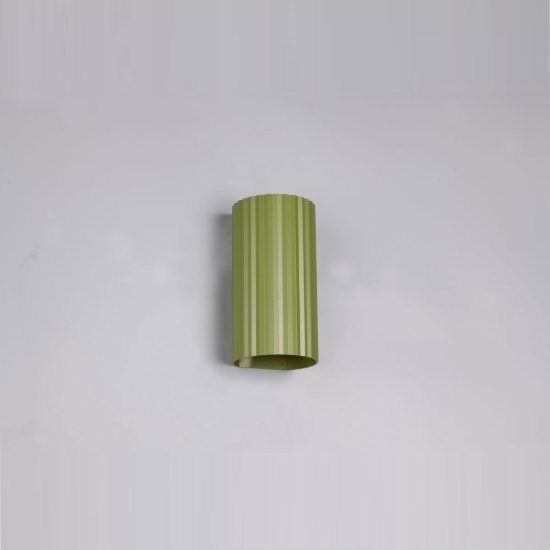 Applique per salotto bi-emissione moderna cilindrica rigata verde