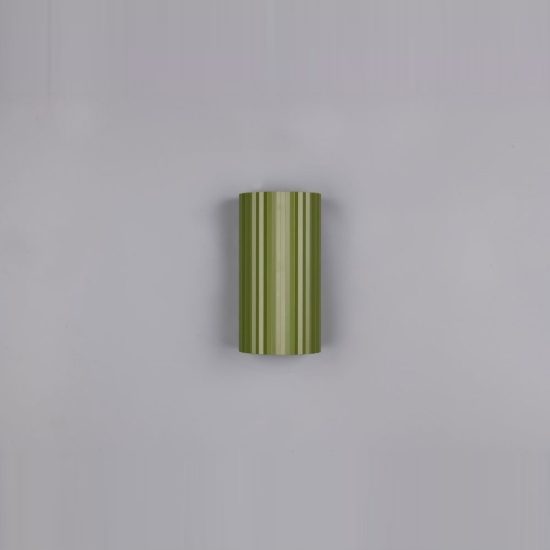 Applique per salotto bi-emissione moderna cilindrica rigata verde