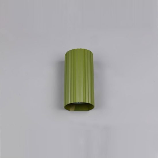 Applique per salotto bi-emissione moderna cilindrica rigata verde