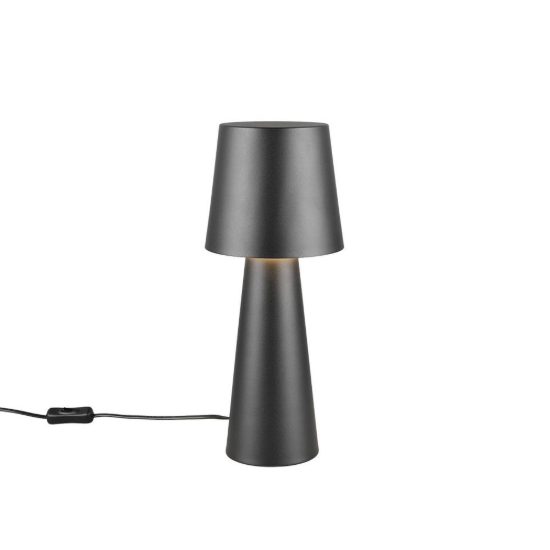 Lampada da tavolo per soggiorno moderna nera con paralume in metallo