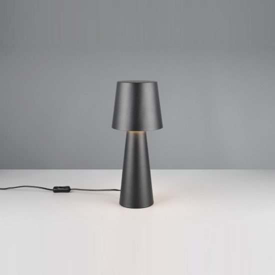 Lampada da tavolo per soggiorno moderna nera con paralume in metallo