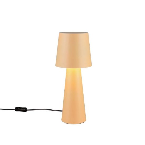 Lampada da tavolo per soggiorno moderna beige con paralume in metallo