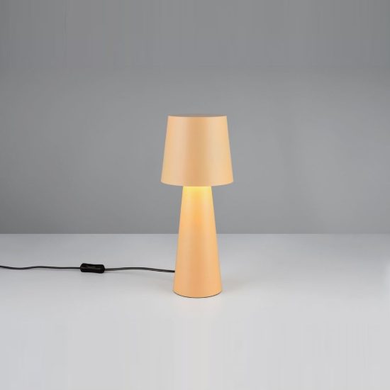 Lampada da tavolo per soggiorno moderna beige con paralume in metallo