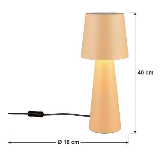 Lampada da tavolo per soggiorno moderna beige con paralume in metallo
