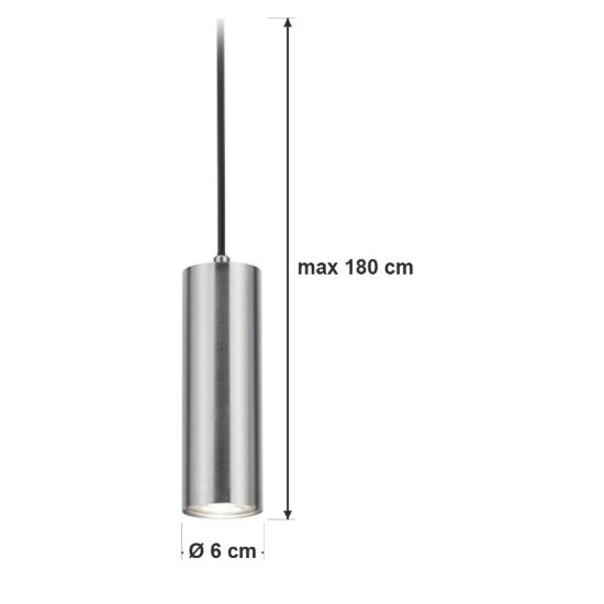 Lampada a sospensione per binario bifase gu10 6cm regolabile in altezza nichel opaco