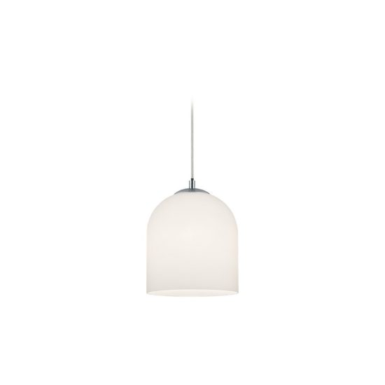 Lampada a sospensione per binario bifase e14 20cm in vetro bianco