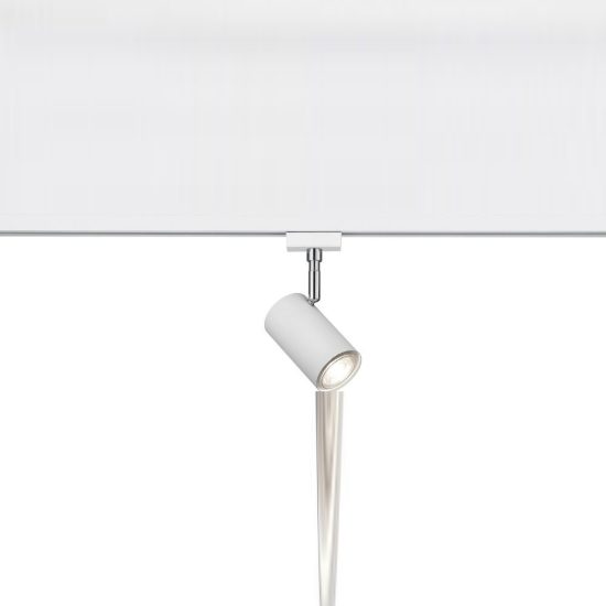 Faretto per binario bifase gu10 orientabile alto 16cm bianco